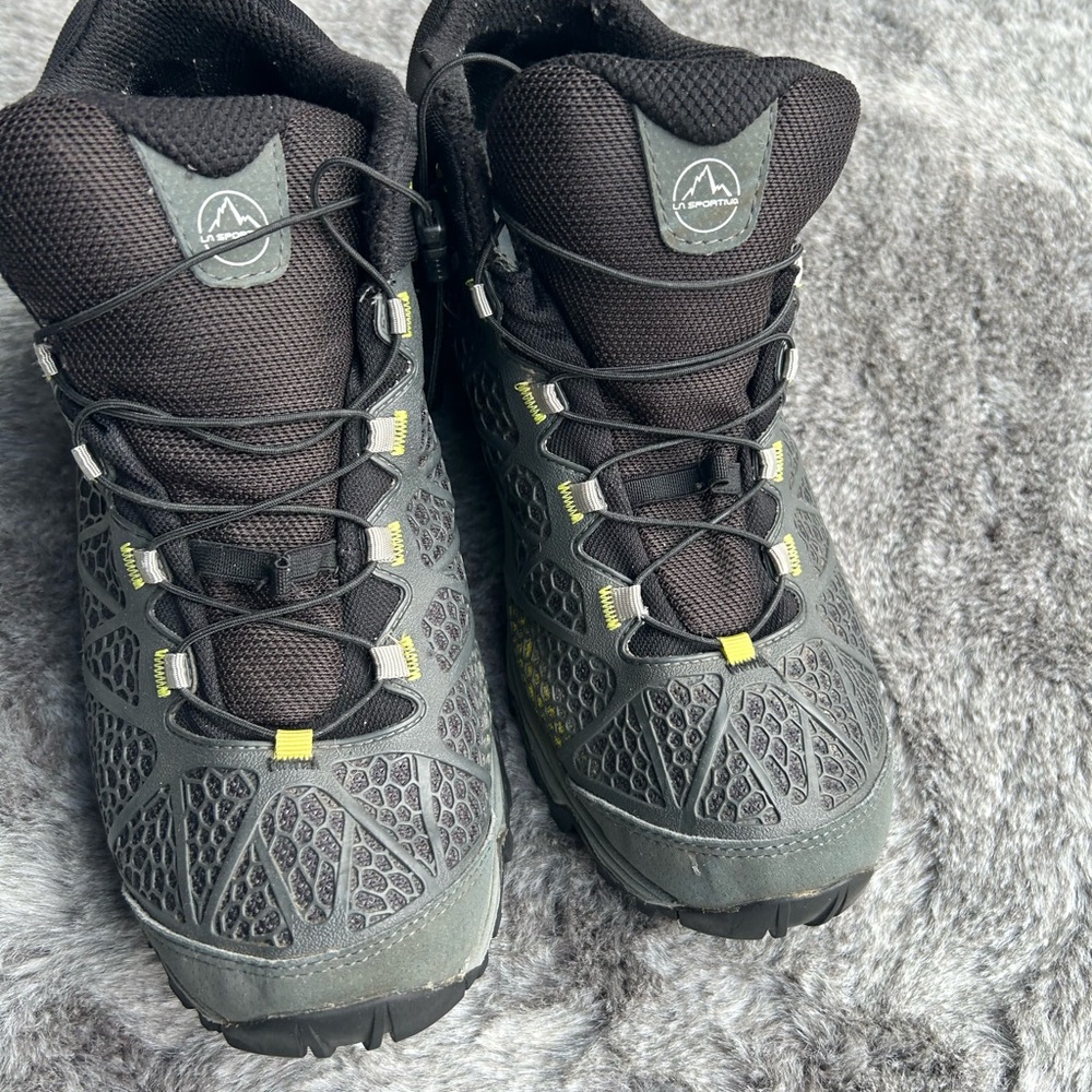 La Sportiva Trail Shoes in Black and Gray with Yellow Accents